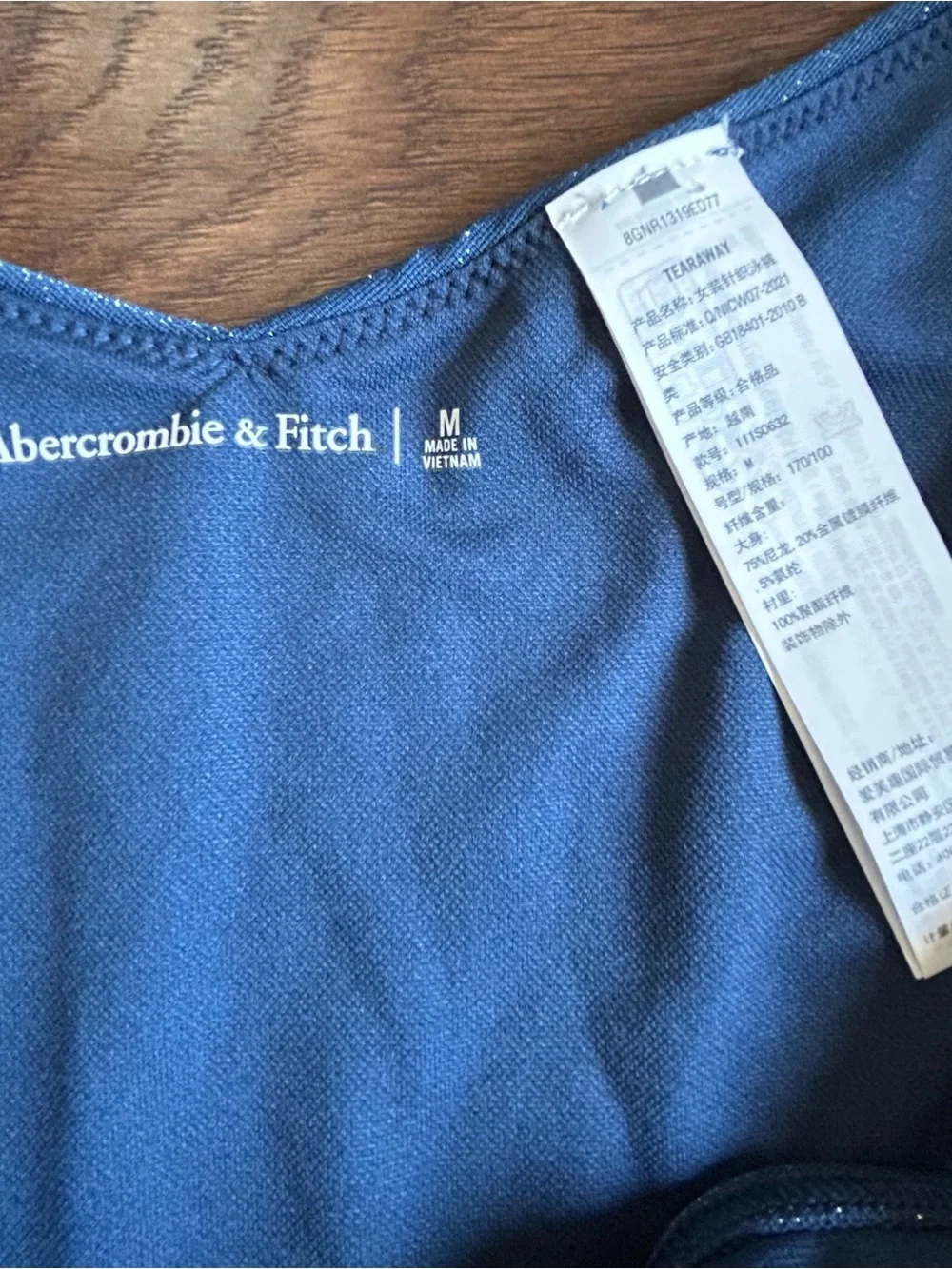 Abercrombie & Fitch High Leg Cheeky Shimmer Bikini Bottoms M